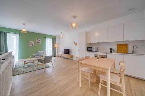 Kitchen or kitchenette, Living room, Dining area