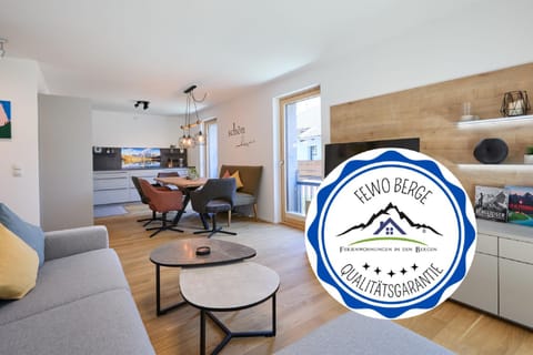 Kitchen or kitchenette, Living room, Seating area, Dining area, Certificate/Award