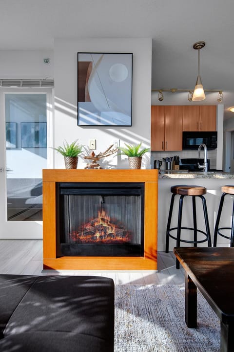 Living room, fireplace