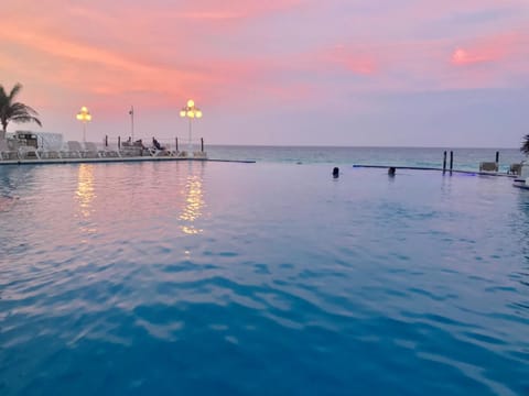 Natural landscape, Pool view, Pool view, Sea view, Swimming pool, Sunset