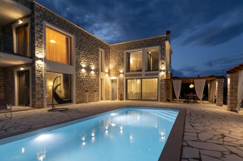 Property building, Night, Swimming pool