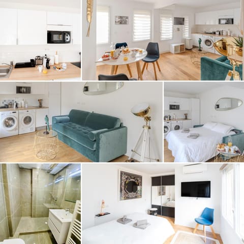 Bed, TV and multimedia, Kitchen or kitchenette, Living room, Photo of the whole room, Seating area, Dining area, washing machine, dryer, air conditioner