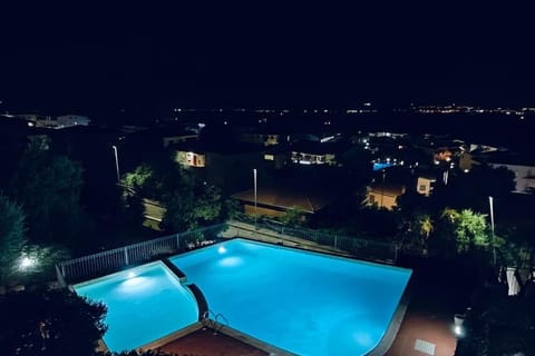 Night, Pool view, Swimming pool