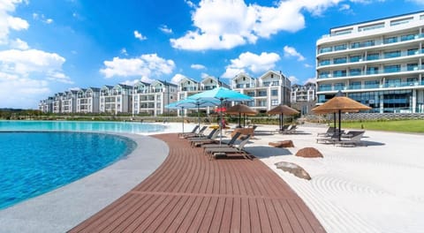 Natural landscape, Beach, Pool view, sunbed