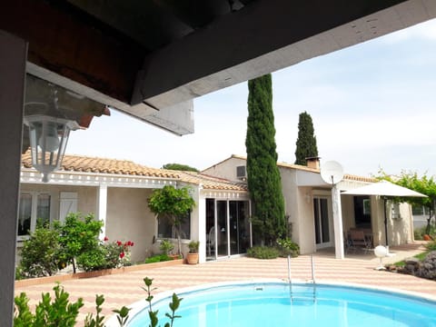 Patio, Pool view, Swimming pool, sunbed