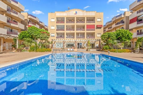Property building, Living room, Swimming pool