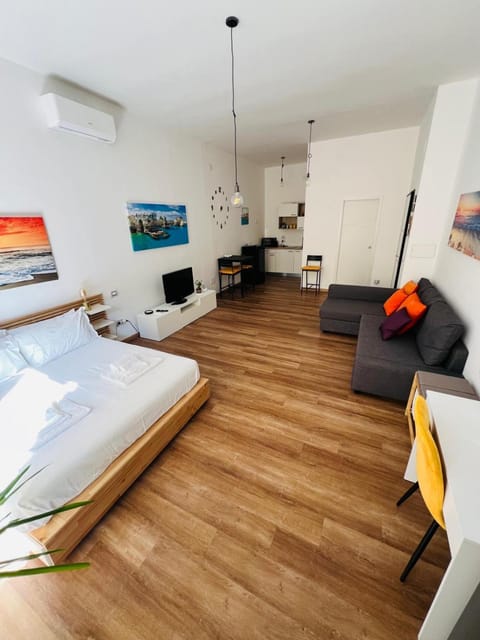 Bed, TV and multimedia, Living room, Photo of the whole room, Seating area, Bedroom, air conditioner