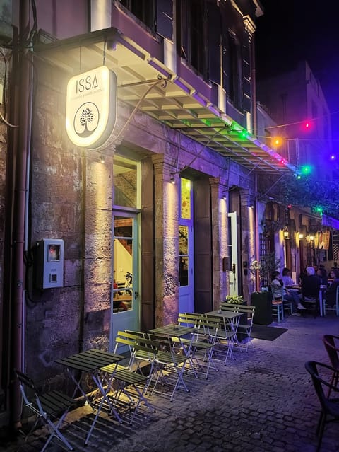 Property building, Facade/entrance, Night, Seating area, Location