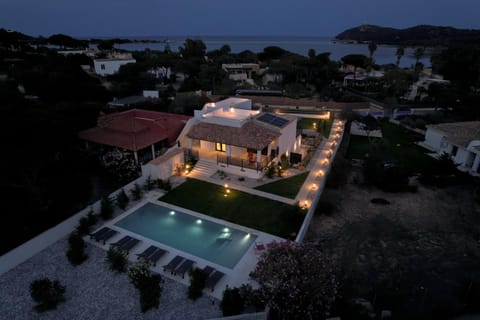 Property building, Night, Natural landscape, Pool view, Sea view, Swimming pool