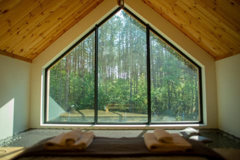 Bed, Natural landscape, Bedroom, Garden view