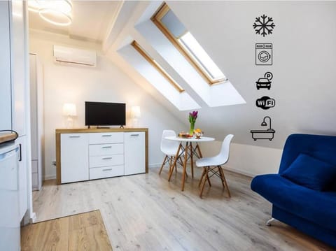 Communal lounge/ TV room, TV and multimedia, Kitchen or kitchenette, Living room, Seating area, Dining area, Evening entertainment, air conditioner