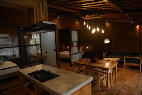 Kitchen or kitchenette, Living room, Dining area