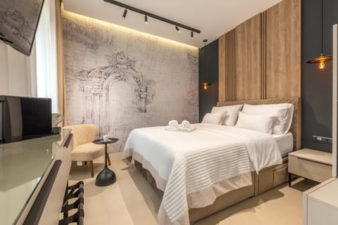 Bed, towels