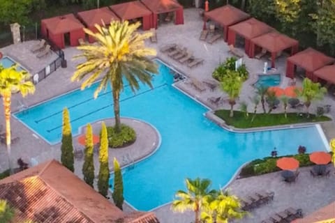Property building, Pool view, Swimming pool, sunbed