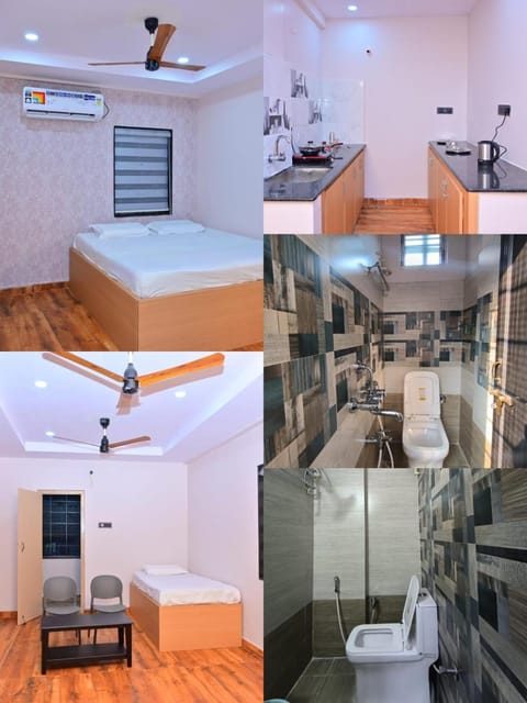 Bed, Bathroom, Kitchen or kitchenette, Photo of the whole room, Bedroom, minibar