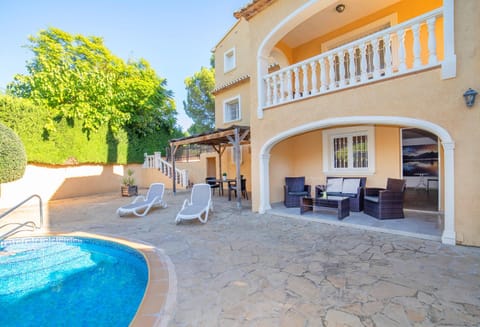 Property building, Living room, Swimming pool