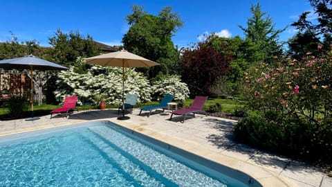 Spring, Garden view, Swimming pool, sunbed