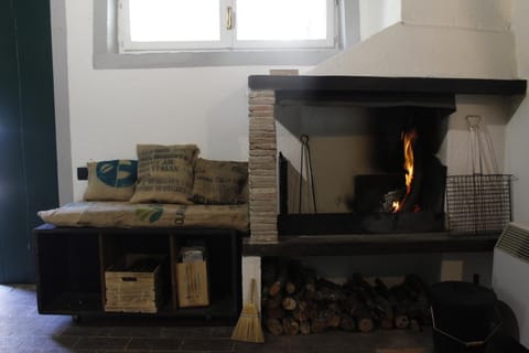 Living room, fireplace