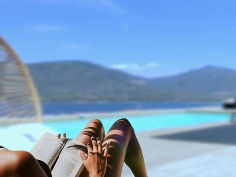 Mountain view, Sea view, Swimming pool, sunbed