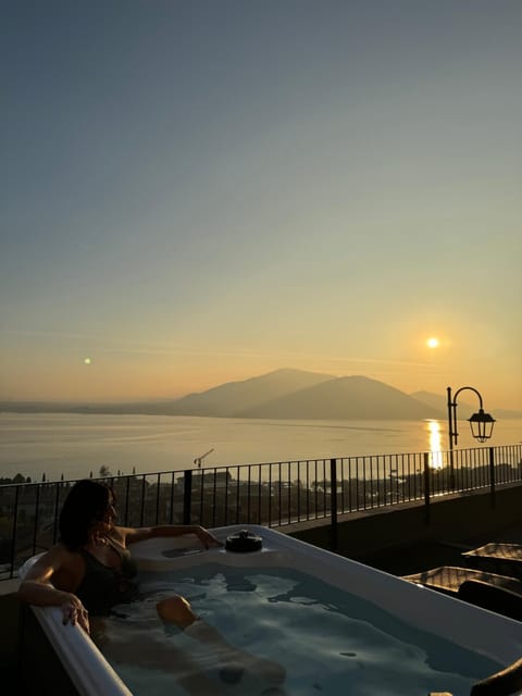 Property building, Hot Tub, Swimming pool, Sunset
