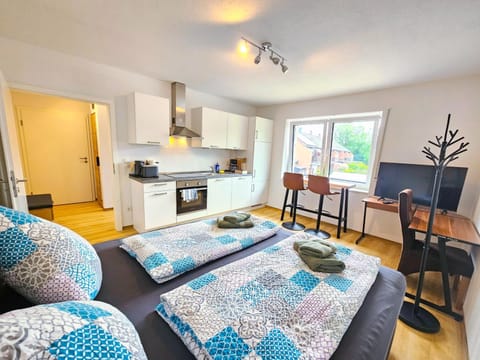 Bed, Kitchen or kitchenette, Photo of the whole room, Seating area, Dining area, Bedroom, oven, stove