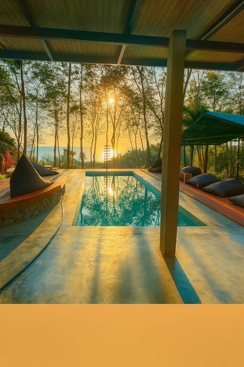 Patio, Day, Natural landscape, Pool view, Swimming pool, Sunset