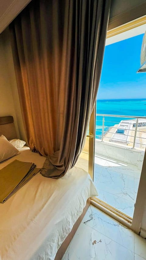 Bed, Day, Natural landscape, Beach, Bedroom, Sea view