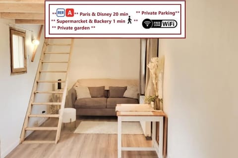 Le Petit Noisy entre Paris et Disney, proche Centrex avec Jardin privatif et parking Apartment in Noisy-le-Grand