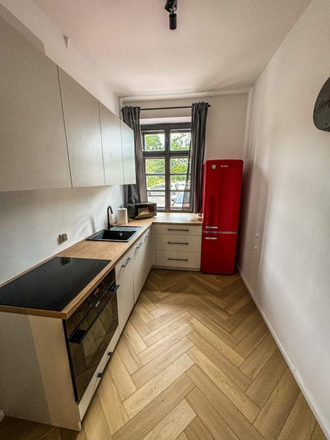 Kitchen or kitchenette, dishwasher, oven, stove