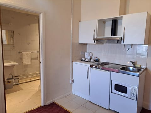 Kitchen or kitchenette, minibar, stove