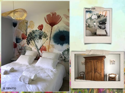 Bed, Photo of the whole room, Decorative detail, Seating area, Bedroom, towels, wardrobe