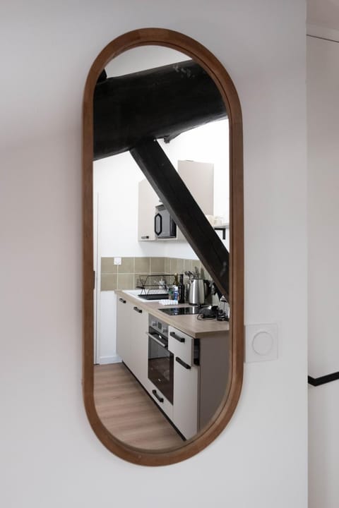 Kitchen or kitchenette, oven, stove