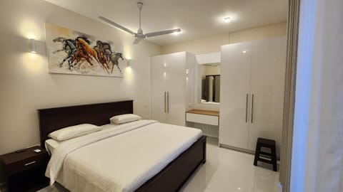 Bedroom, flat iron, wardrobe, air conditioner
