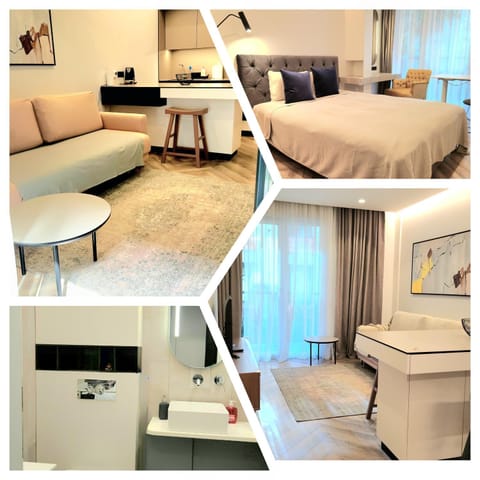Bed, Kitchen or kitchenette, Living room, Photo of the whole room, Seating area, Bedroom