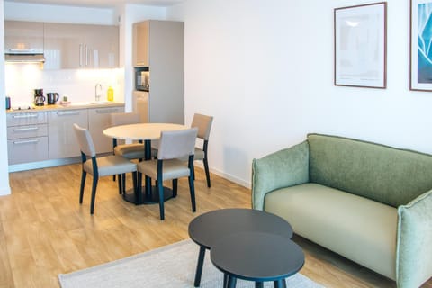 Kitchen or kitchenette, Living room, Dining area