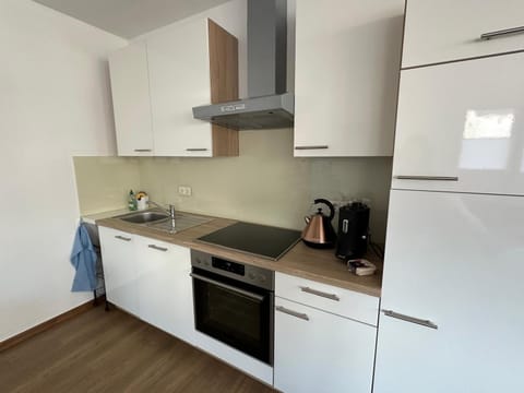 Kitchen or kitchenette, dishwasher, oven, stove