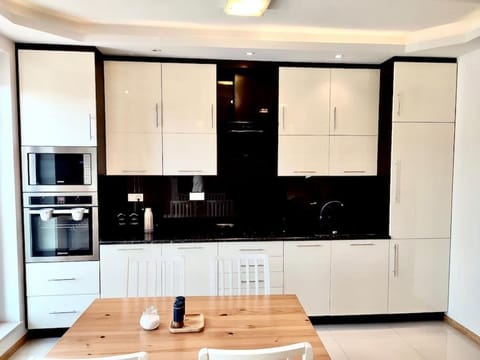 Kitchen or kitchenette, dishwasher, oven, stove
