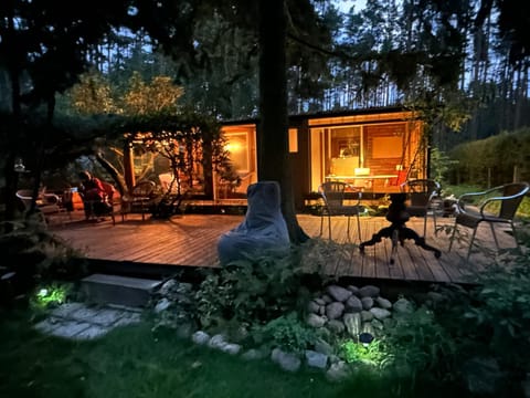 Property building, Patio, Spring, Night, Natural landscape, Garden, Garden view