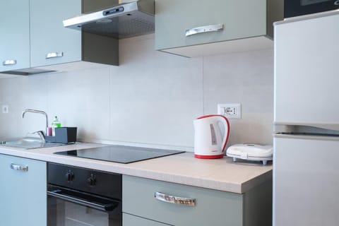 Kitchen or kitchenette, dishwasher, stove, toaster