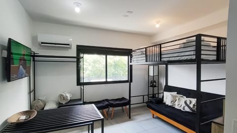 Bed, Dining area, Bedroom, air conditioner