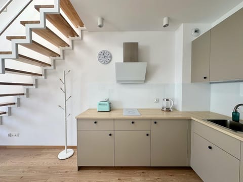 Kitchen or kitchenette, stove, toaster