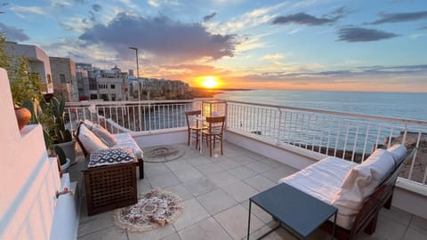 Day, Natural landscape, View (from property/room), Balcony/Terrace, Balcony/Terrace, Sea view, Sunset