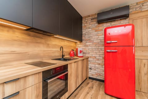 Kitchen or kitchenette, oven, stove, wardrobe