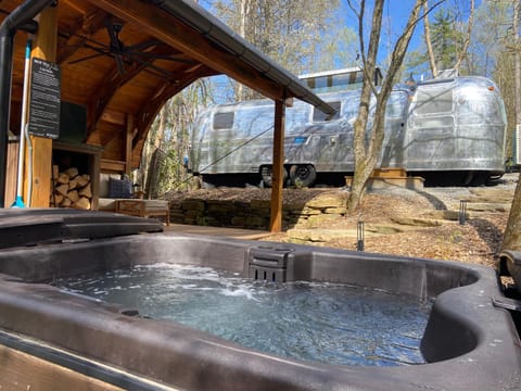 Luxury Airstream w hot tub, king bed, & grill House in Pisgah Forest