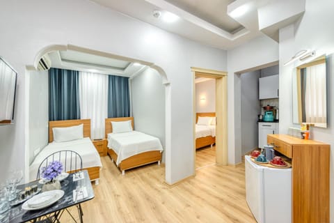 Bed, TV and multimedia, Kitchen or kitchenette, Photo of the whole room, Bedroom, minibar