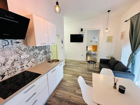 Communal lounge/ TV room, Kitchen or kitchenette, Living room, Seating area, Dining area, stove