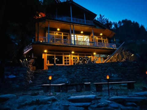 Property building, Night, Natural landscape, Mountain view