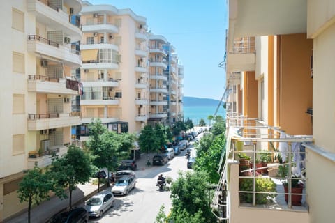 Property building, Day, Neighbourhood, View (from property/room), Balcony/Terrace, Beach, Beach, Sea view, Street view, Location