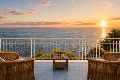 Day, Natural landscape, View (from property/room), Balcony/Terrace, Living room, Sunset