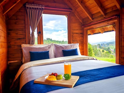 Bed, Natural landscape, Photo of the whole room, Bedroom, Mountain view